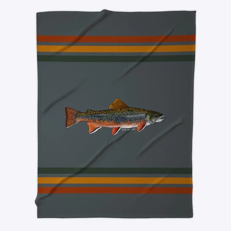 Brook Trout Fleece Blanket